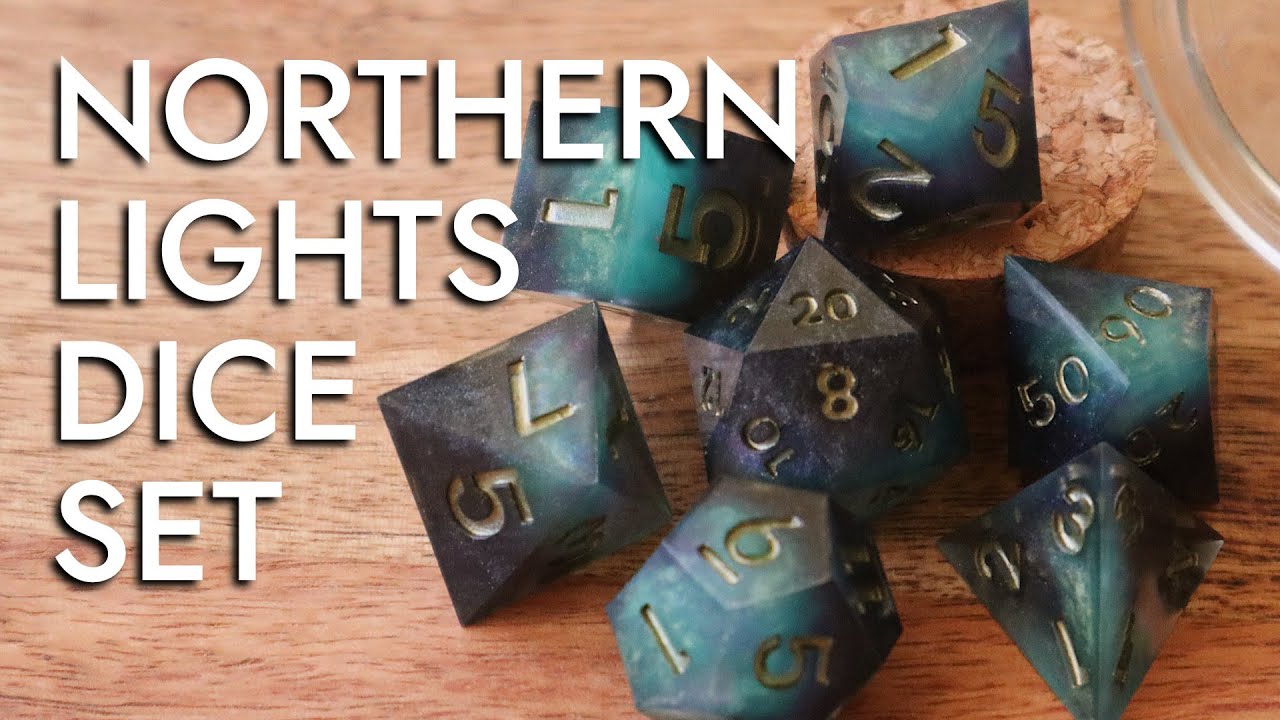 Northern Lights Resin Dice Set | how to make resin dice