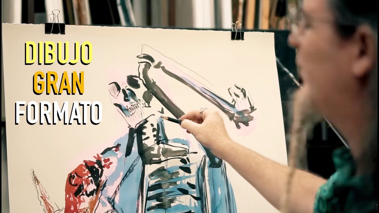 DIBUJANDO EN MI ESTUDIO CON TINTA, LEJÍA, ANILINAS Y CRETAS. ANTONIO GARCÍA VILLARÁN ASMR