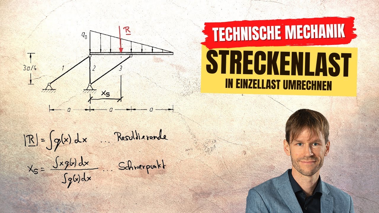 Theorie: Streckenlast in Einzellast umrechnen (Statik, Technische Mechanik)