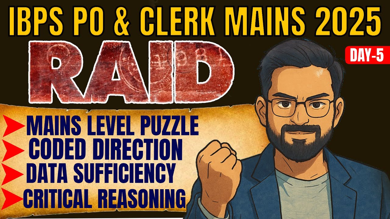 IBPS PO&Clerk Mains Reasoning |Puzzle,Coded Direction,Data Sufficiency,Critical Reasoning Sanjay Sir