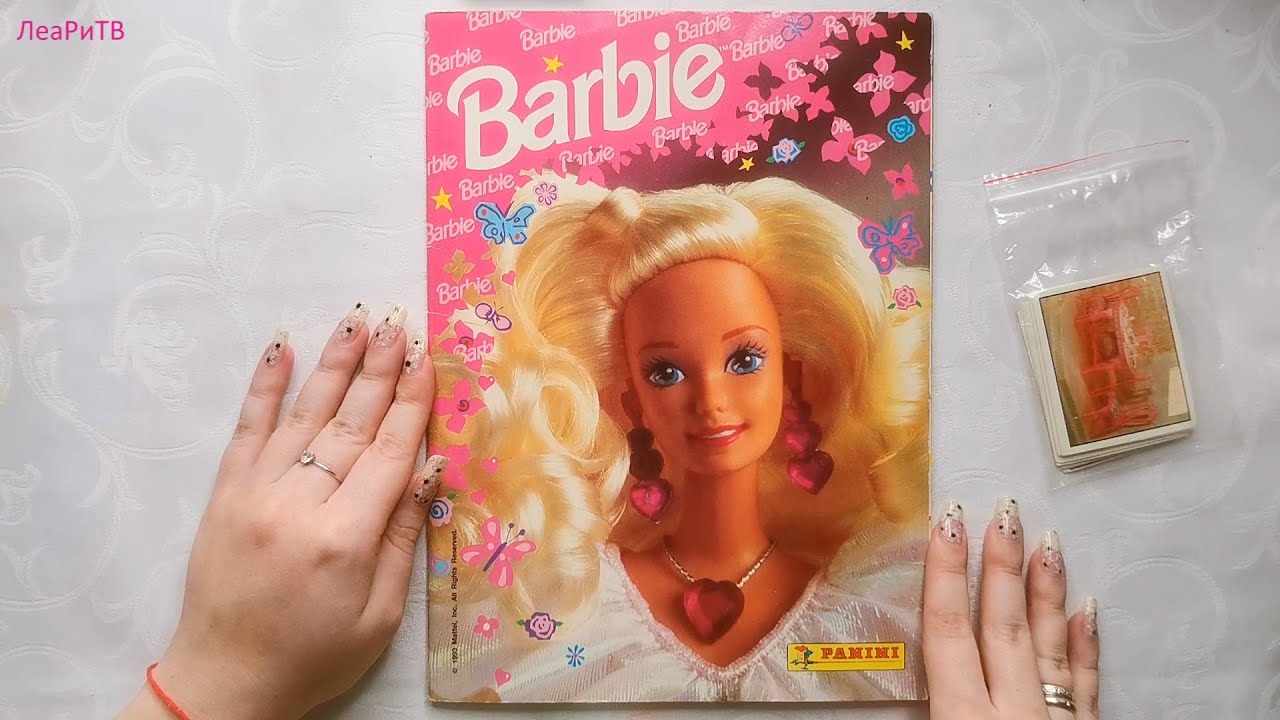 ASMR Журнал Барби Panini 1993💕Альбом с наклейками 90х АСМР липкий шепот, руки, Blue Yeti