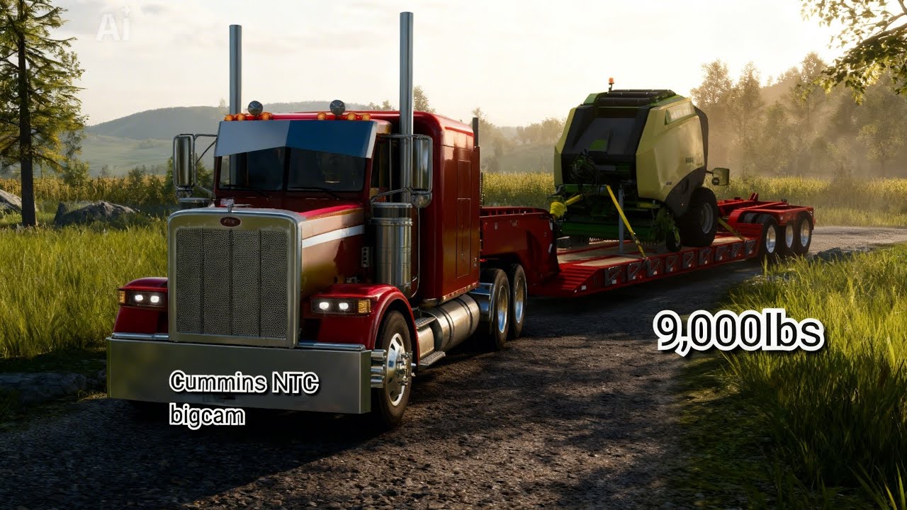 American truck simulator- hauling round baler krone vari- 9,000 lb(Oregon) dlc must watch!!! 