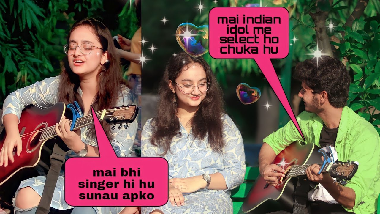 Indian idol singing front of cute girls awesome reaction with twist!  ! Ayush singing prank