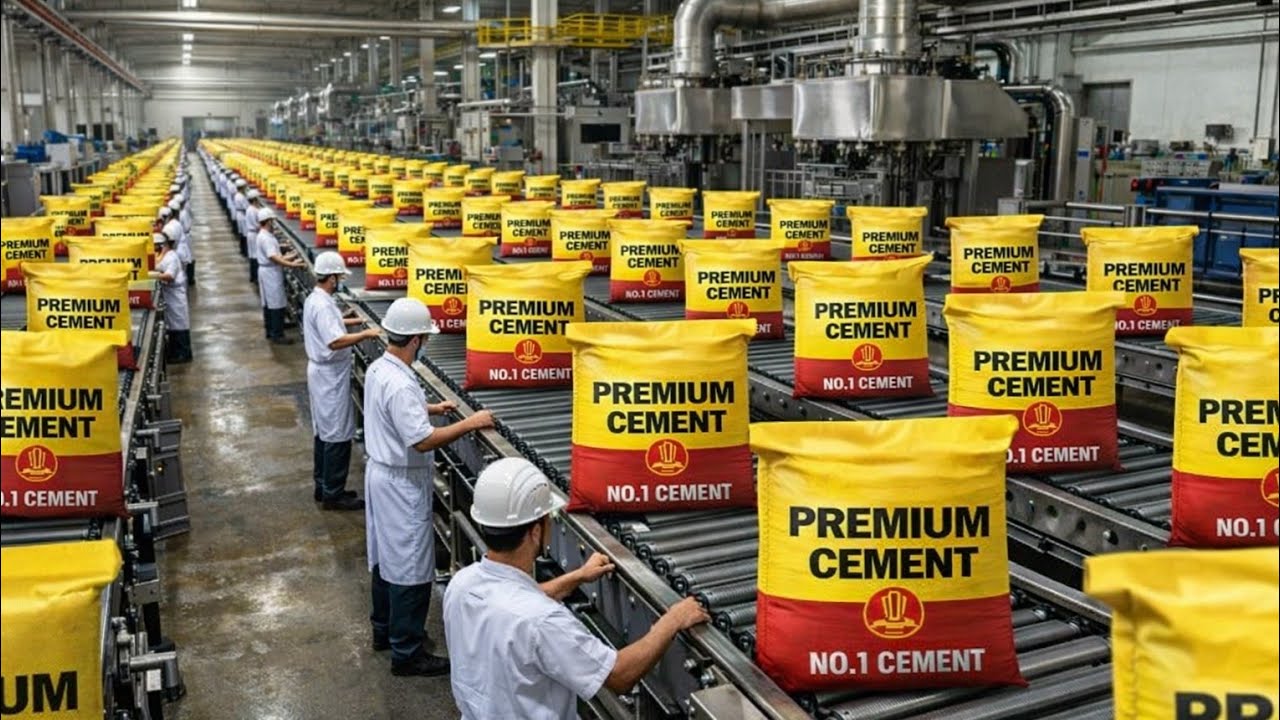 How Cement Is Made in Factory | Complete Cement Manufacturing Process |4K Documentary#factoryprocess