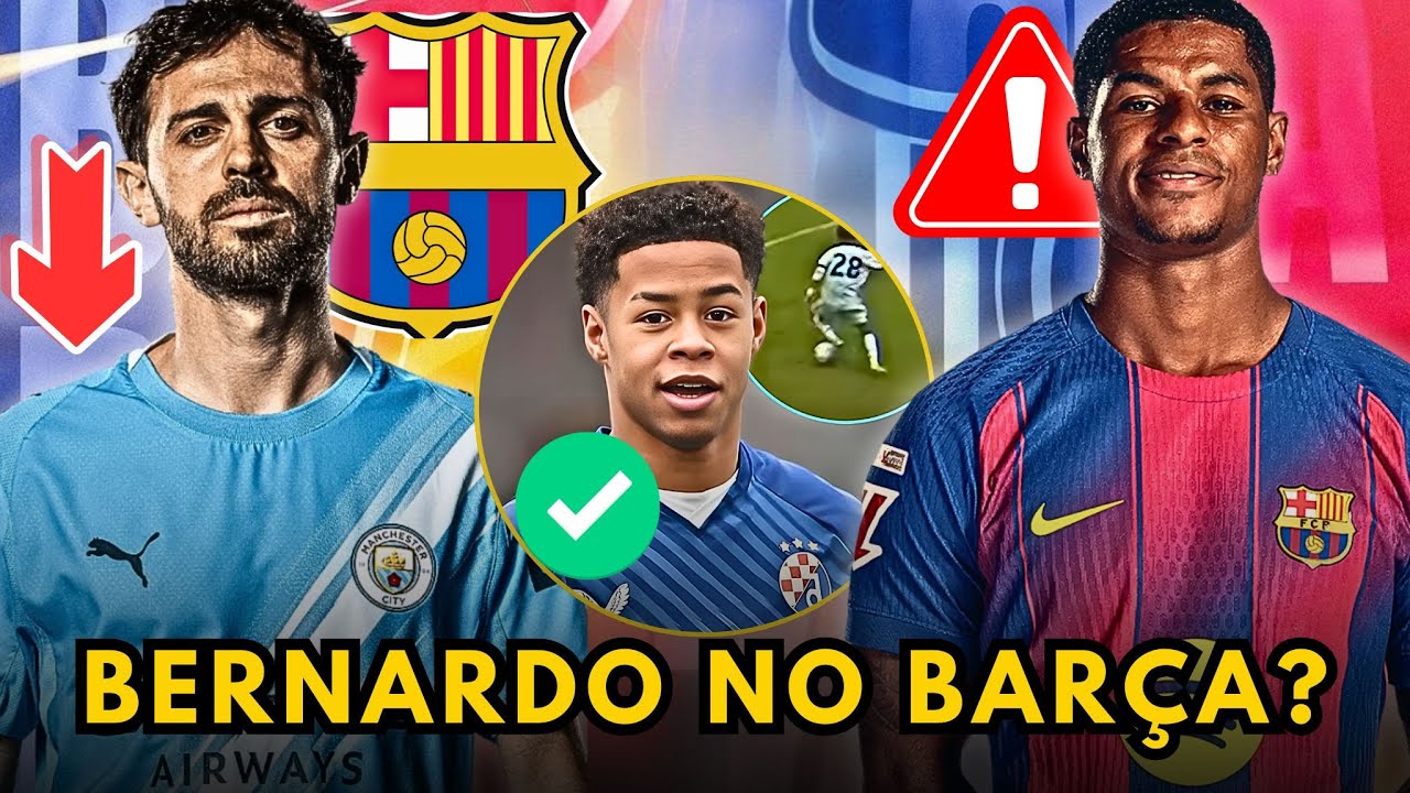 BERNARDO SILVA no BARÇA? CANCELO TREINA e pode ESTREAR vs RACING + RASHFORD PODE FICAR!