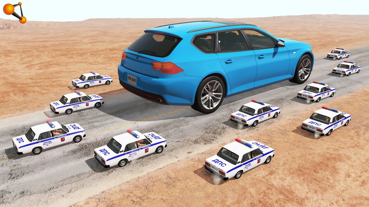 БОЛЬШАЯ ПОГОНЯ! УХОД ОТ ПОЛИЦИИ НА МАШИНЕ ГИГАНТЕ | BeamNG.drive