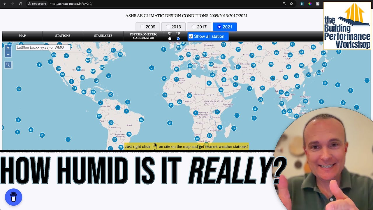 HVAC Design Demo: Humidity Control across the USA using Weather Data from ASHRAE-meteo.info
