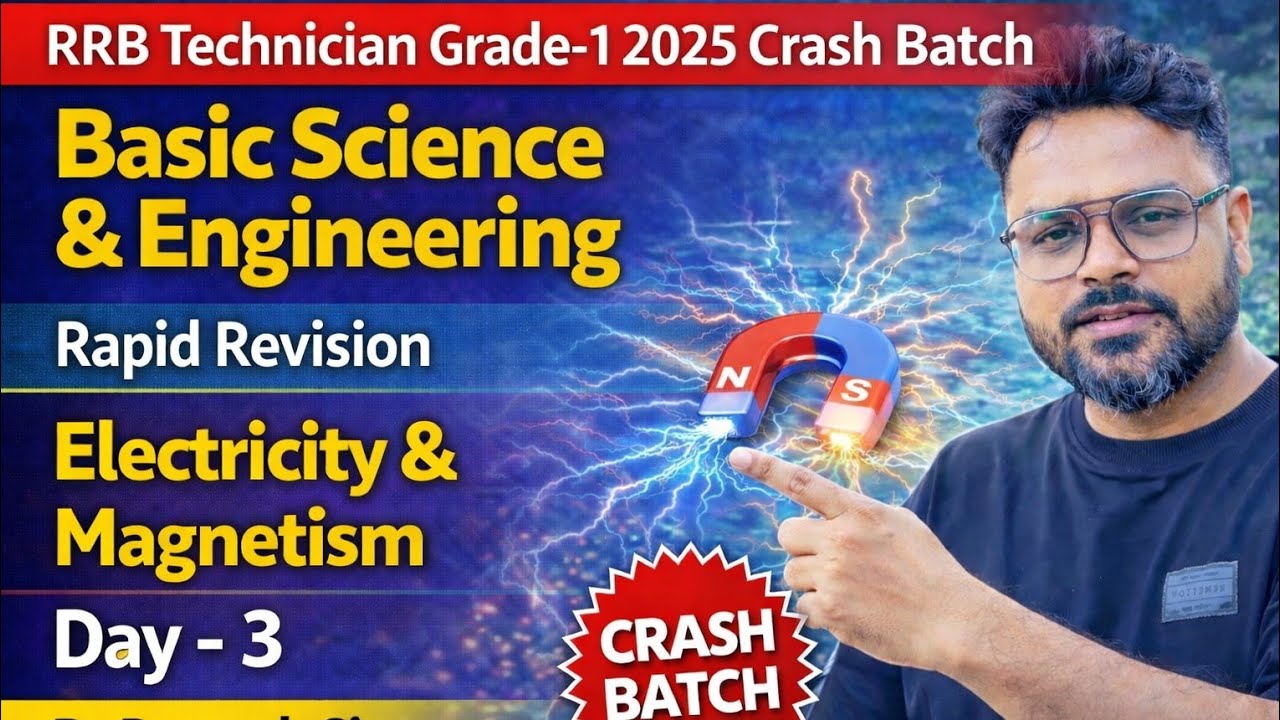 || RRB Technician Grade-1 || Rapid Revision Batch || Electricity & Magnetism -3 || By Ratnesh Sir