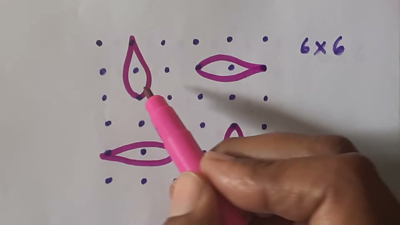 6 dots || 45 || RR1349 || rangoli || kolam || muggulu || Riddle Rangoli.