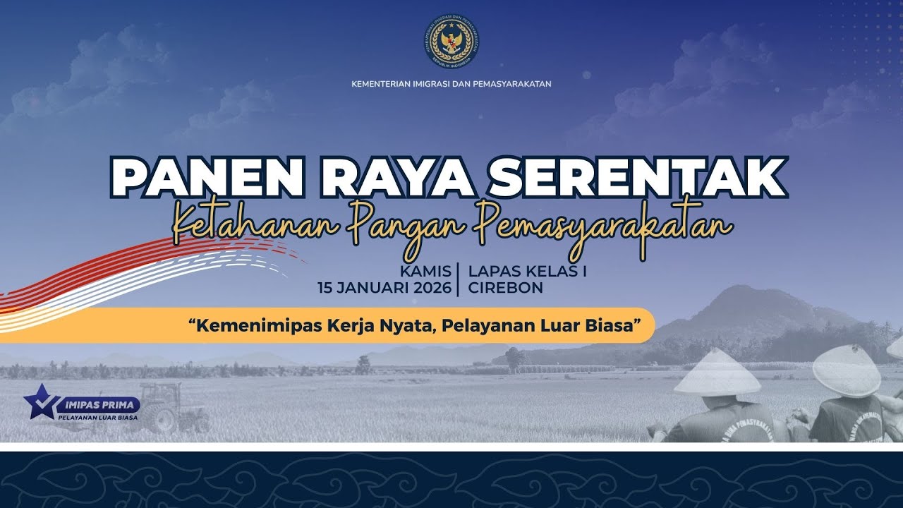 Panen Raya Serentak Ketahanan Pangan Pemasyarakatan Terpusat di Lapas Kelas I Cirebon