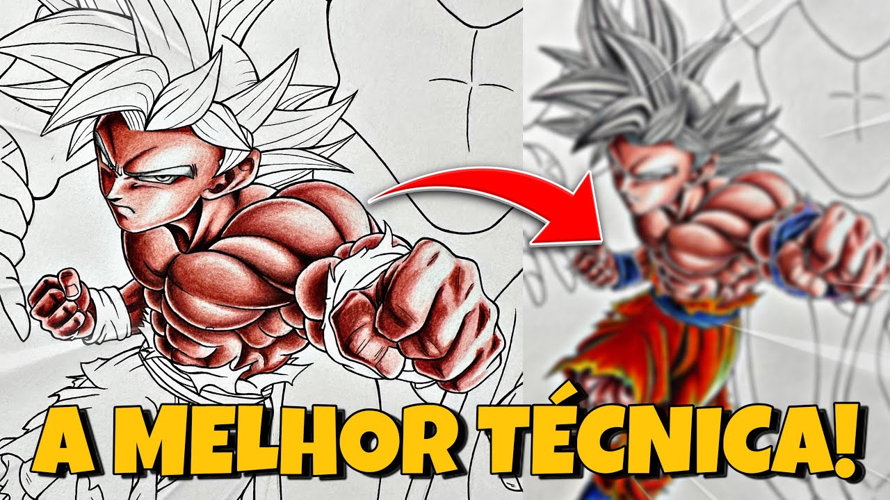 Essa técnica de coloração é a melhor!!! Colorindo o Goku Instinto Superior