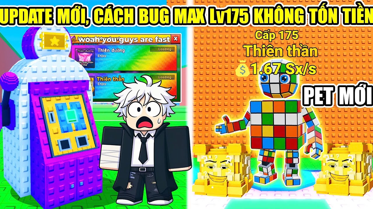 UPDATE MÁY CHẾ TẠO VÀ PET Divine MỚI, LỖI BUG MAX Level 175 KHÔNG TỐN TIỀN Escape Tsunami Brainrot