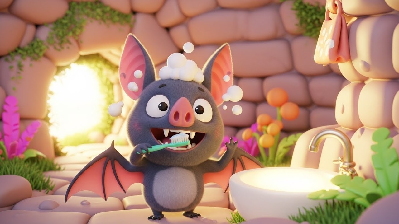 Сонная летучая мышь чистит зубы 🦇🪥😴 | Мультфильм для детей и весёлые приключения