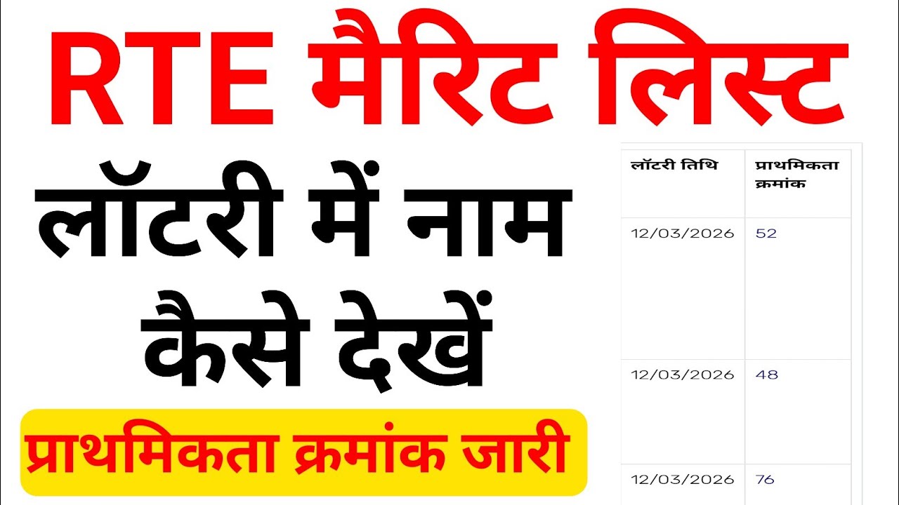 Rte Admission Lottery Result 2026 kaise check kare // Rtr Lottery Result 2026