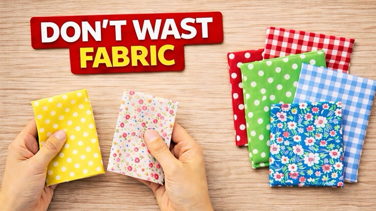 Don’t Waste Fabric Scraps! 🧵 Easy Sewing Project for Beginners