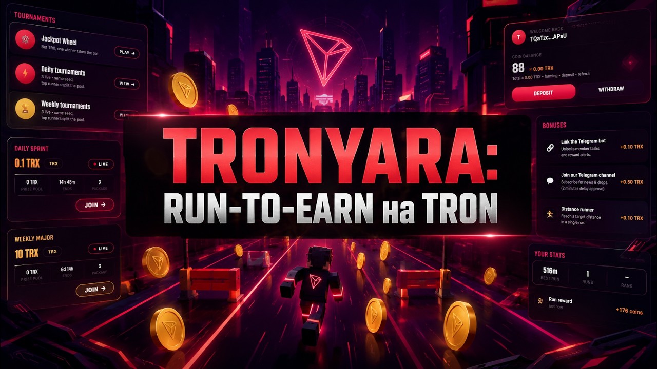 TronYara: Run to Earn на блокчейне Tron TRX (vs RollerCoin, Soul Farmer) play2earn обзор | review