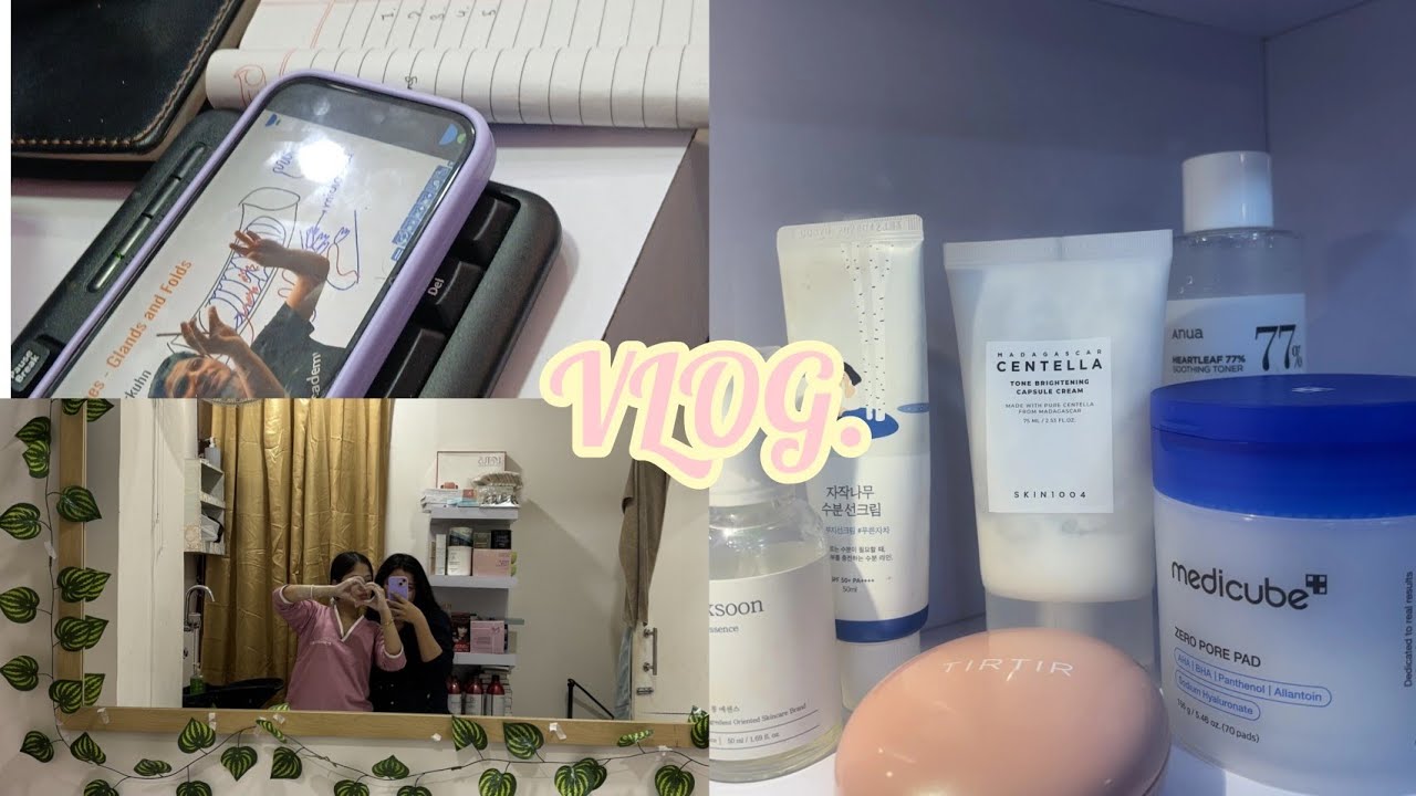 A day in my life🩷: studying, working at Korean skincare shop🌸, 🍳 cooking