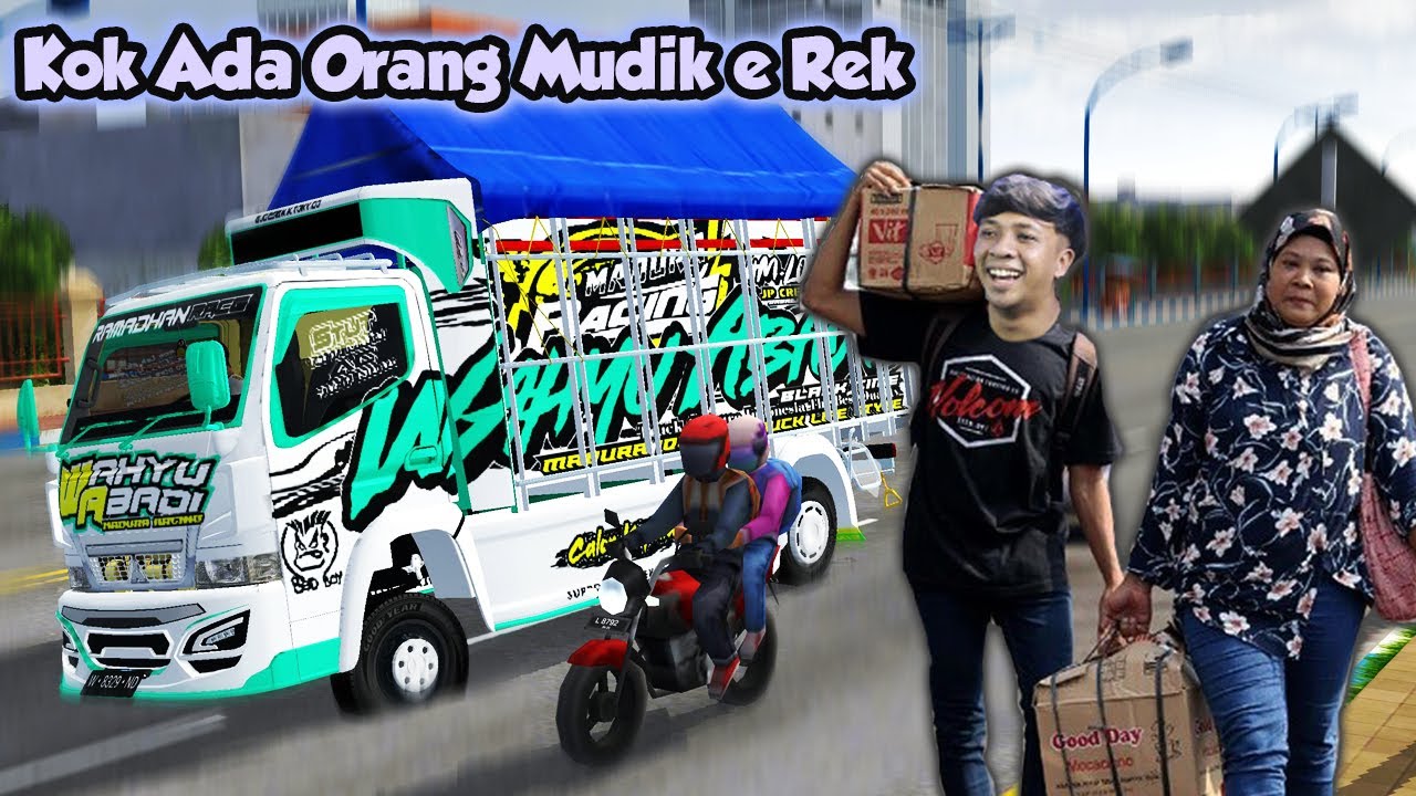 NGAKAK PAKAI MOD TRUK WAHYU ABADI 02 KETEMU ORANG MUDIK - BUSSID