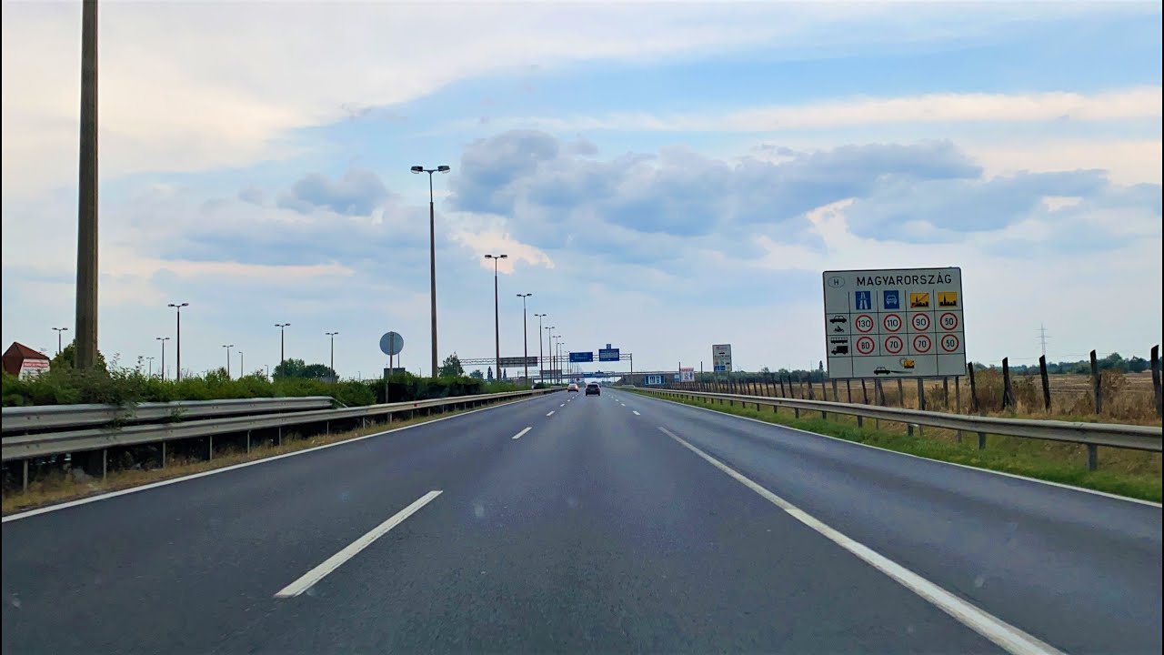 Border Crossing Austria to Hungary - Motorway M1/E60 - Nickelsdorf to Budapest - 4k Video - Ungarn