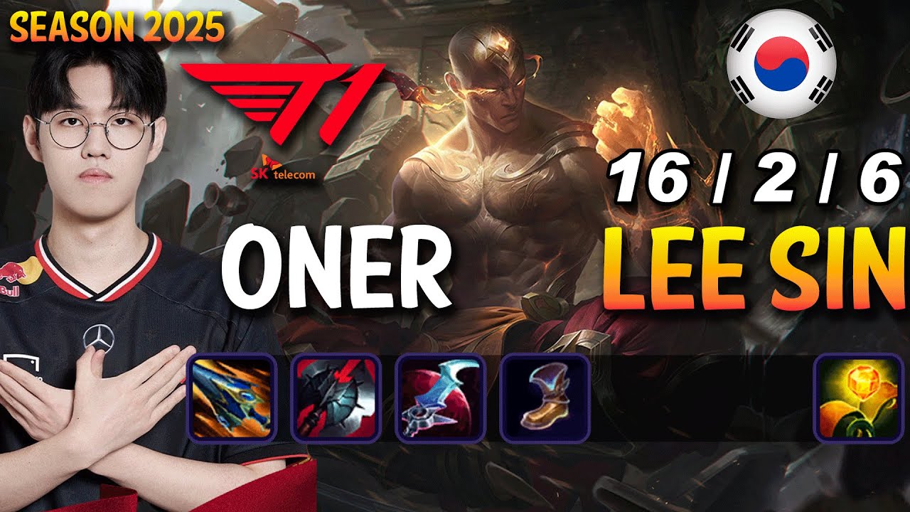 T1 Oner LEE SIN vs VIEGO Jungle - Patch 25.13 KR Ranked | lolrec