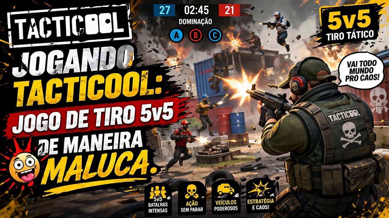 Jogando Tacticool: Jogo de tiro 5v5 de maneira maluca.