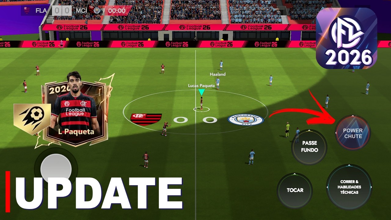 FOOTBALL LEAGUE 2026 NOVO POWER CHUTE ATUALIZAÇÃO NOVOS JOGADORES (ANDROID/iOS)