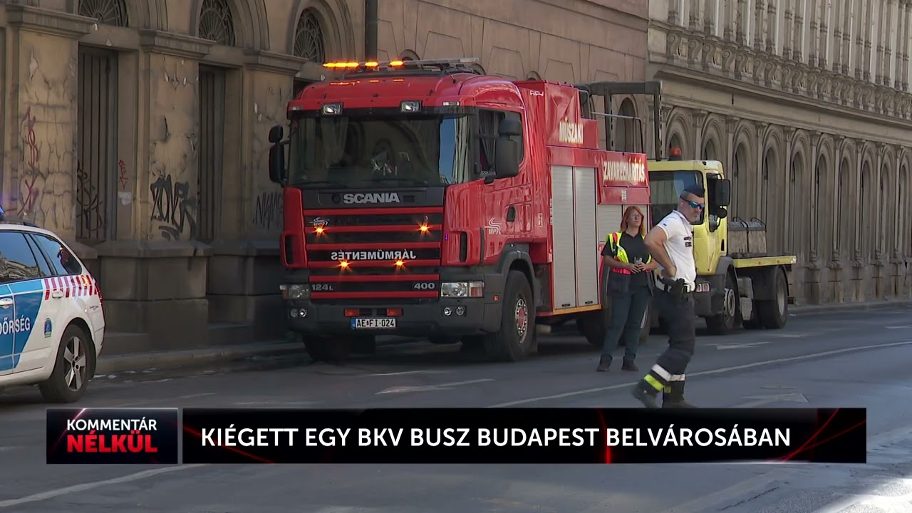 Kiégett egy busz Budapest belvárosában - HÍR TV+