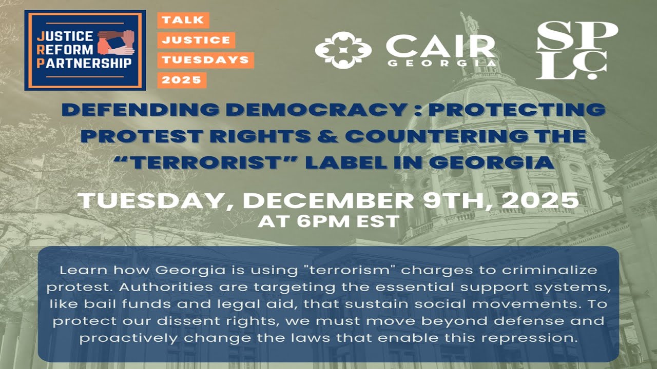Talk Justice Tuesday December 9 2025 - Defending Democracy: Protecting Protest Rights