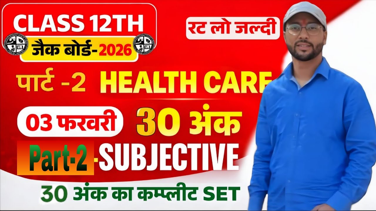 Health Care Viral Question Paper 3february Jac Board | Class 12th Health Care Subjective Question |