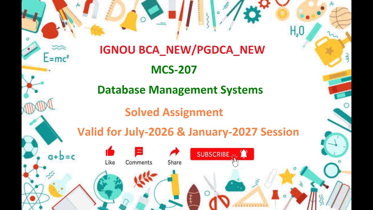 MCS 207 SOLVED ASSIGNMENT | IGNOU MCS 207 Solved Assignment July 2026 & Jan 2027 | BCA_NEW | PGDCA