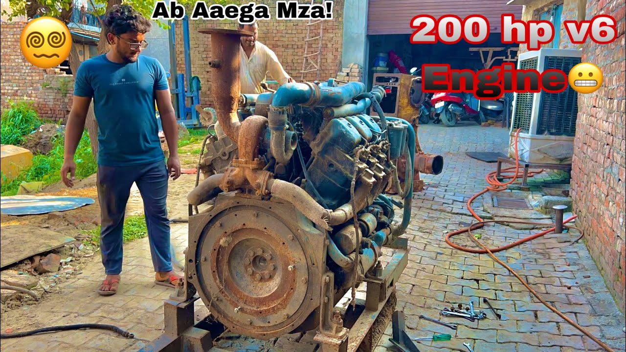 200 hp ka Engine for Our tractor🥴 #v6engine #biggest #tractor #india