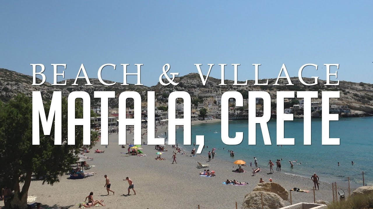 Matala: Crete | Beach, Caves, Mountains & Town | &Mu;ά&tau;&alpha;&lambda;&alpha;