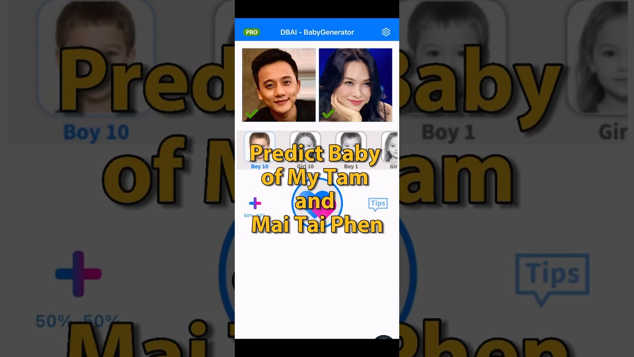 Predict Baby of My Tam and Mai Tai Phen #shorts #babygenerator #mytam #mỹt&acirc;m #maitaiphen #baby #ai