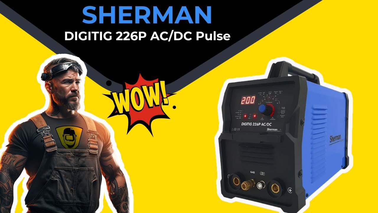 Spawarka Sherman DIGITIG 226P AC/DC Pulse - TIG, sterowanie nożne, test spawania, ustawienia