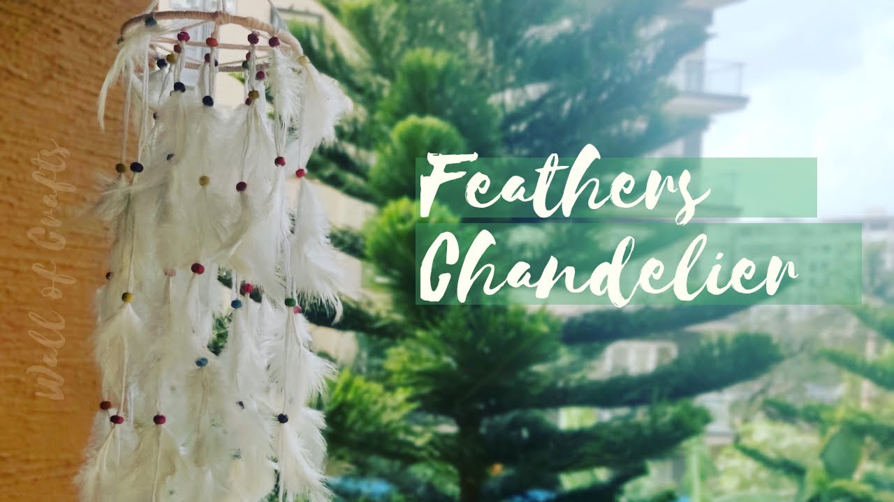 How to make Feathers Chandelier | DIY Chandelier feathers & beads | Dream Catcher by Wall of Crafts