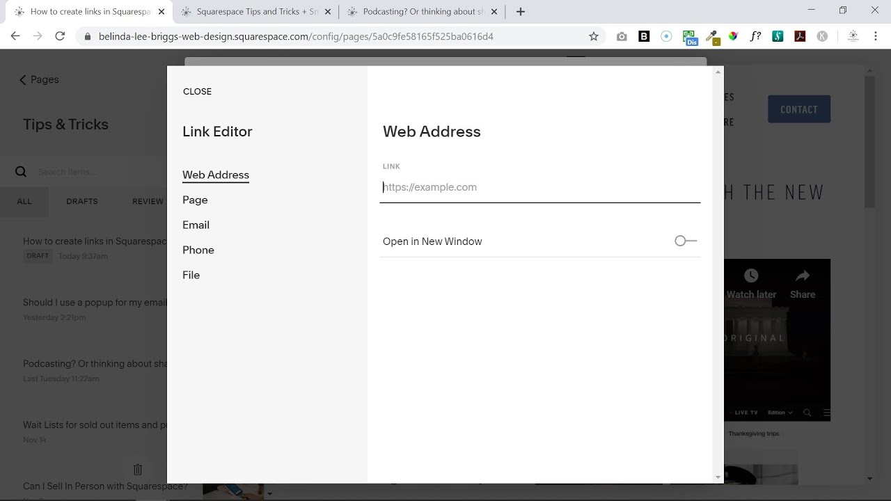 Creating Links in Squarespace with the New Link Editor