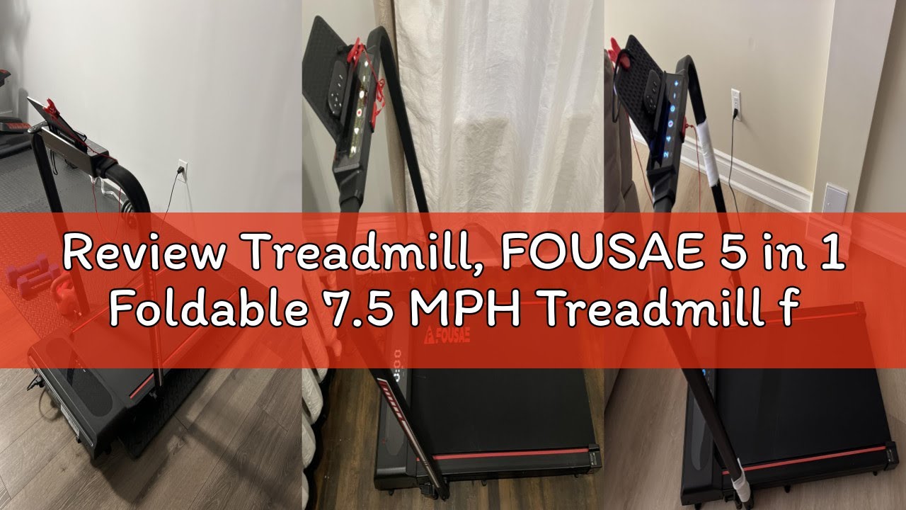 Review Treadmill, FOUSAE 5 in 1 Foldable 7.5 MPH Treadmill for Home with App Compatible, 12 Programe