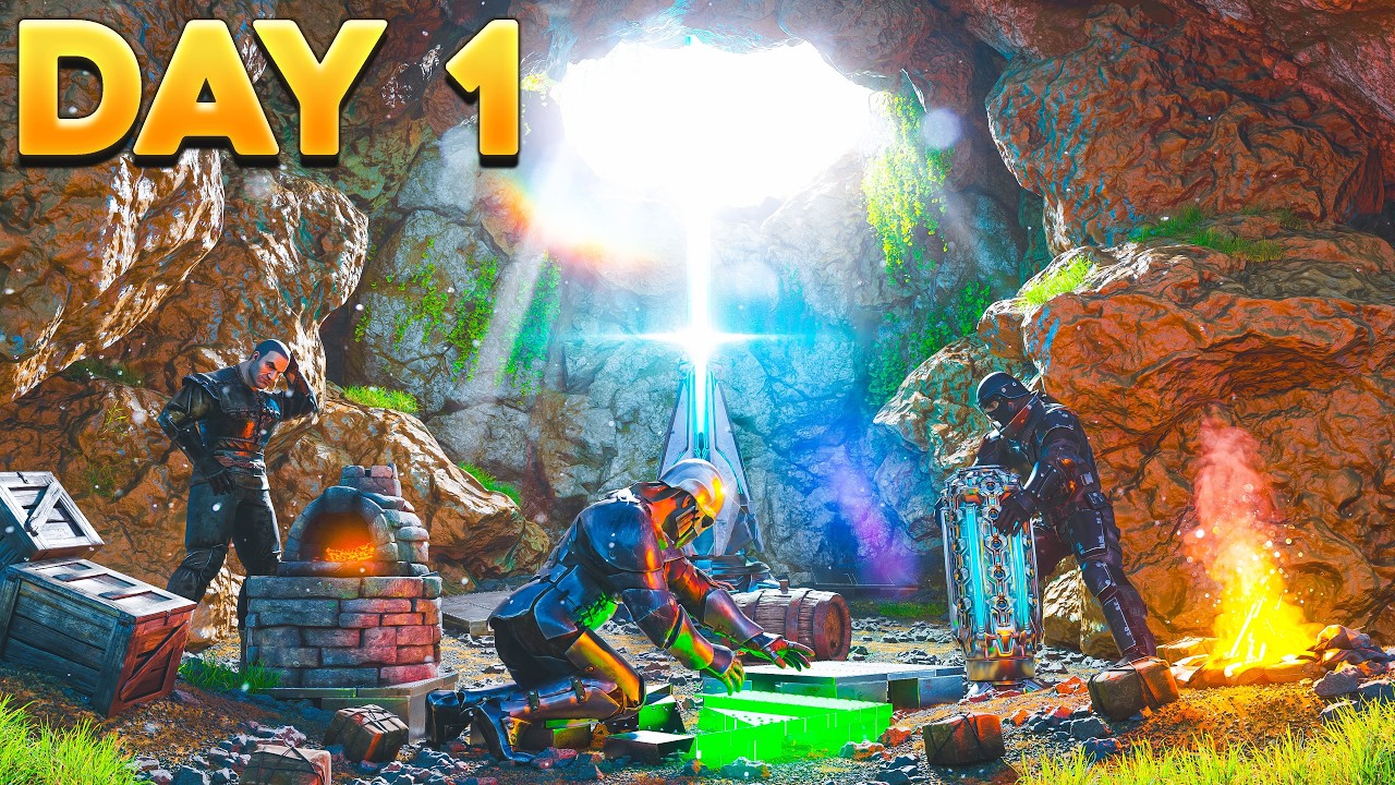 We Claimed The Biggest Dropdown Cave on Day 1 in ARK: Survival Evolved