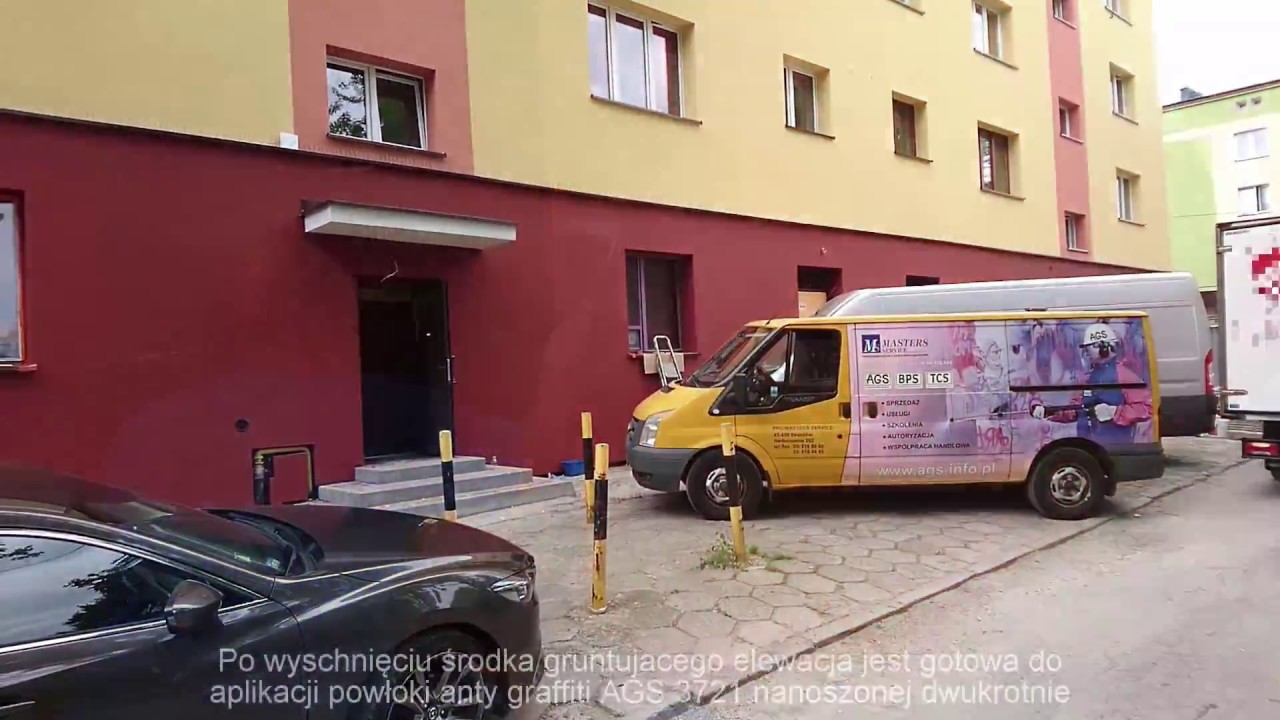 Zabezpieczanie przed graffiti - tynk mozaikowy - AGS 3721
