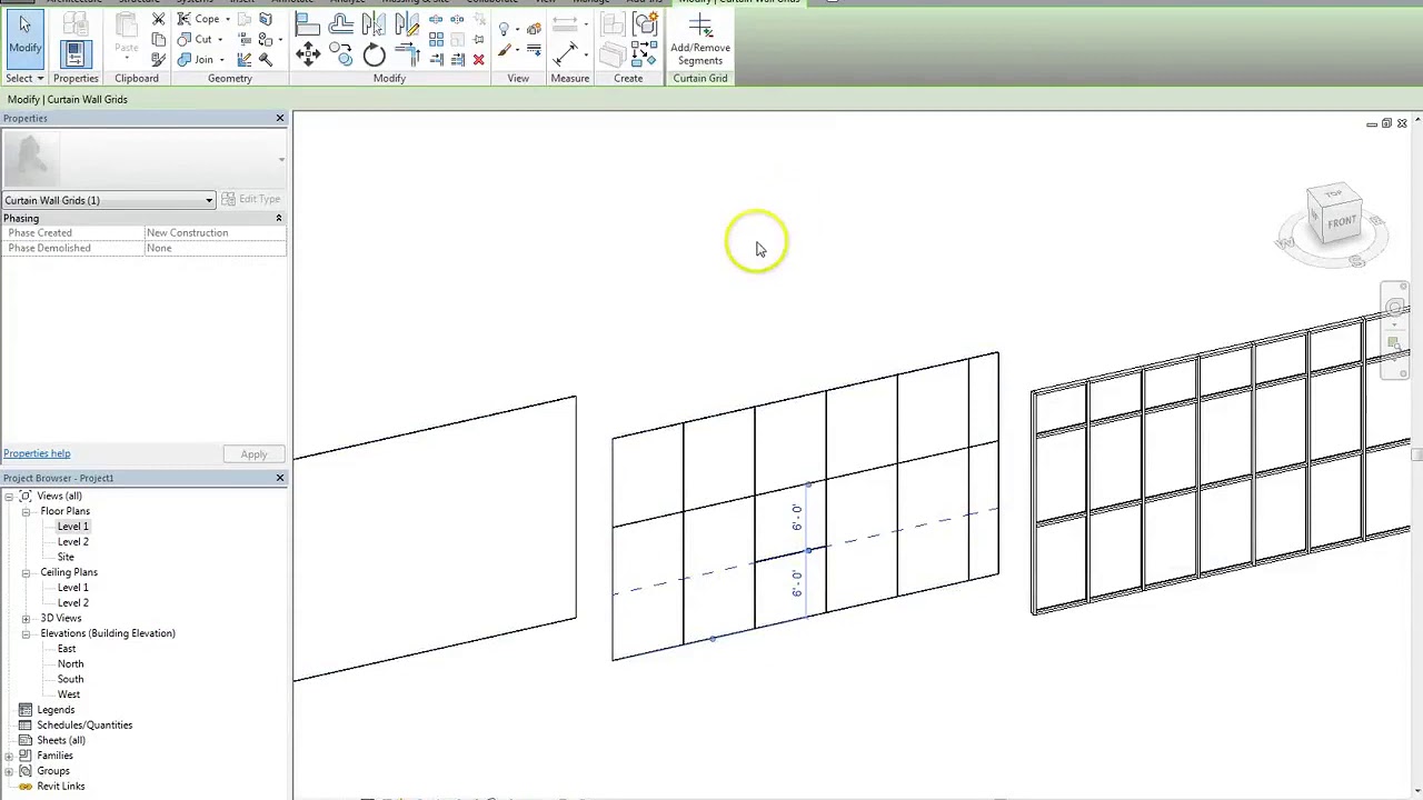 Revit Lesson 14 - Insertion Of Doors Into Curtain Walls