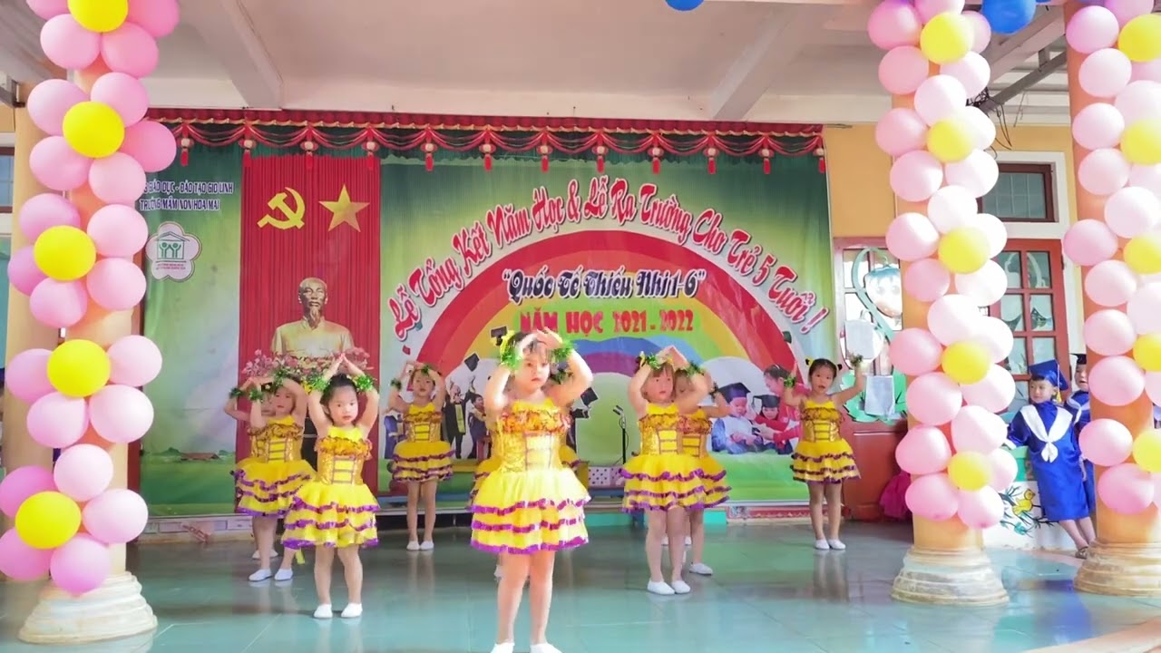 Múa em là bông hồng nhỏ. Khối nhỡ 2021-2022. Trường MN Hoa mai. TT Gio Linh. QT