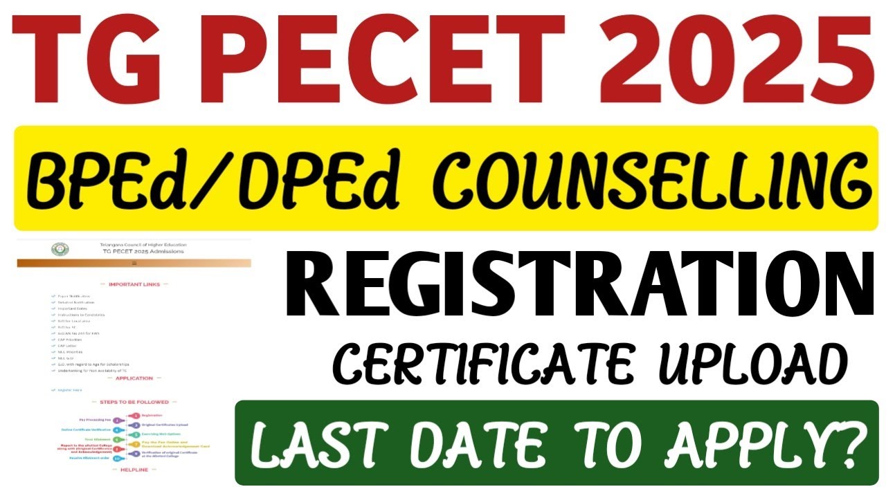 TG PECET 2025 Counselling Notification/BPEd&DPEd Counselling Process@StudentUpdates247