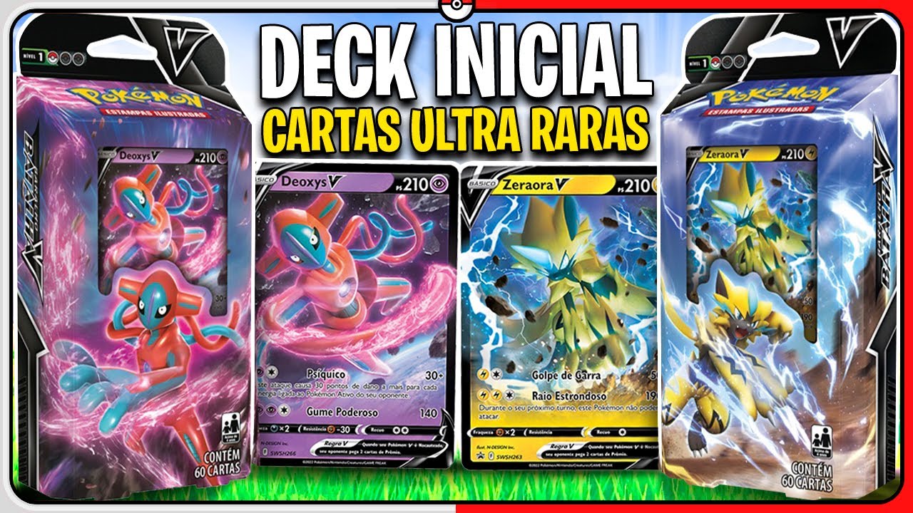 Pokémon TCG - Unbox Deck Inicial Zeraora e Deoxys com Cartas Ultra Raras