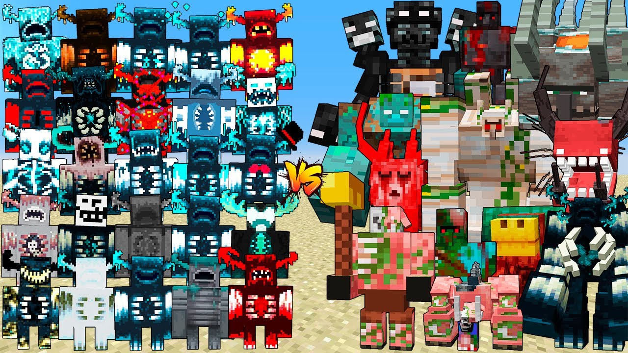 Every Warden and Mutants Boss Tournament - Extra Sculk Mob and Mutants Mobs Fight Minecraft
