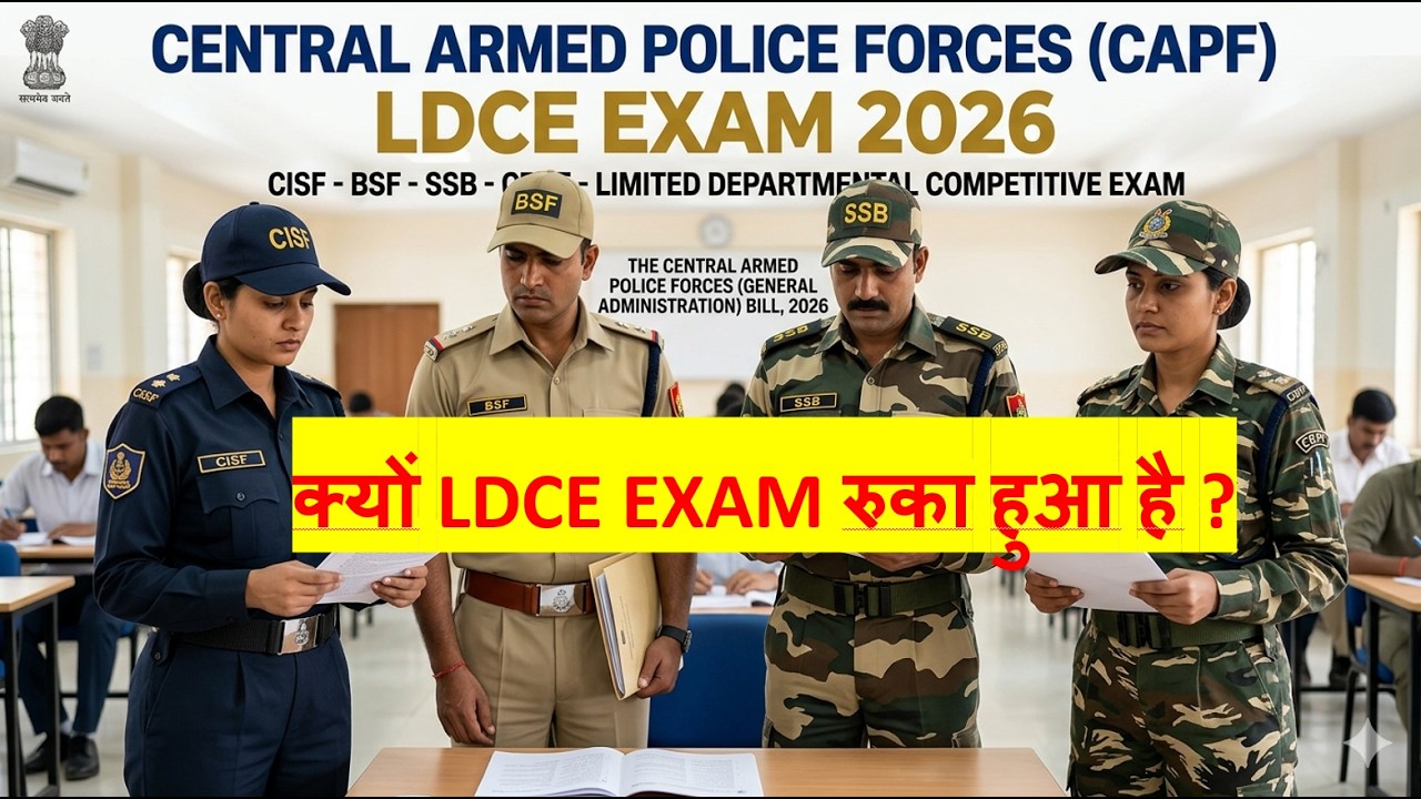 CISF, BSF, CRPF, SSB, ITBP ASI LDCE EXAM 2026 | THE CAPF (GENERAL ADMINISTRATION) BILL, 2026
