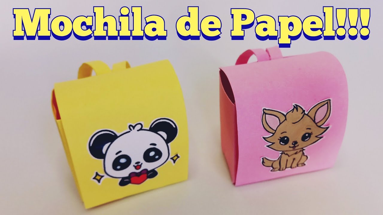 Como Fazer Mochila de Papel | Diy paper school bag | origami paper craft | artesanato em papel