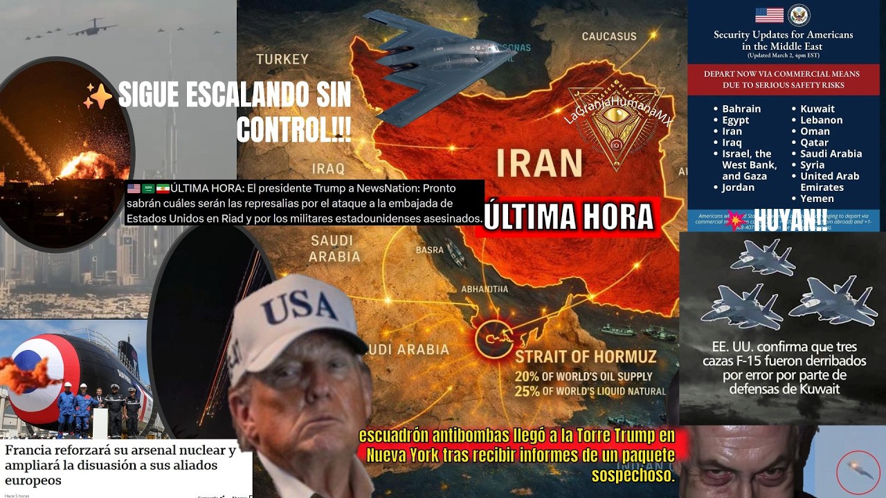 💥TRUMP TRUENA, CAEN 3 CAZAS F15, EMBAJADAS Y BASES EN EL GOLFO EN BLANCO. CIERRE TOTAL DE ORMUZ!