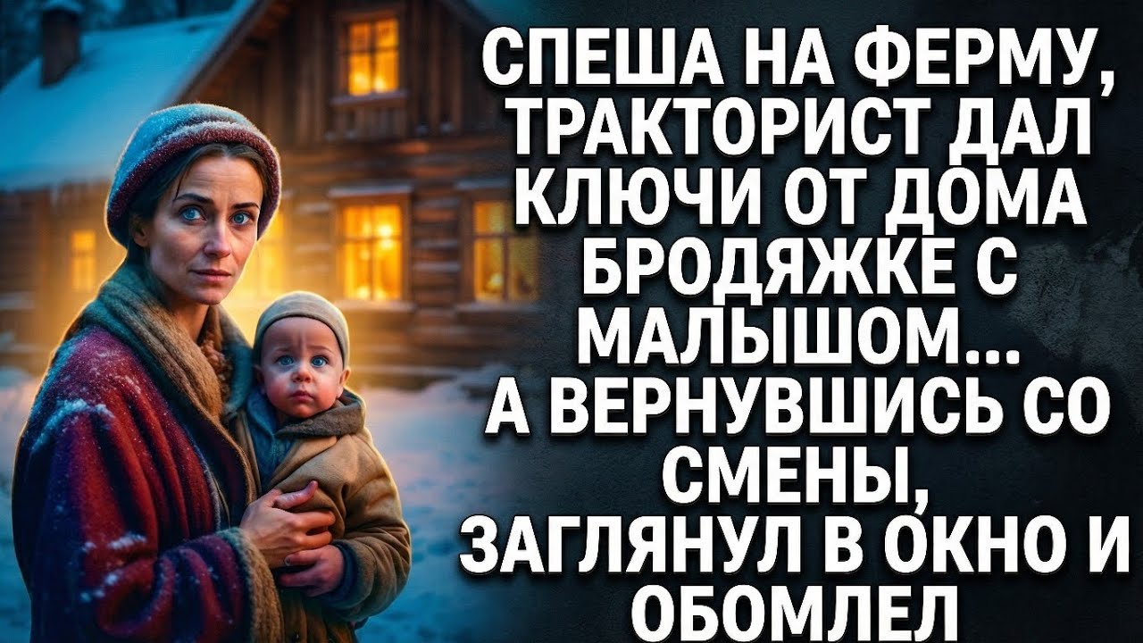 Спеша на ферму, тракторист дал ключи от дома бродяжке с малышом… А вернувшись, заглянул в окно и…
