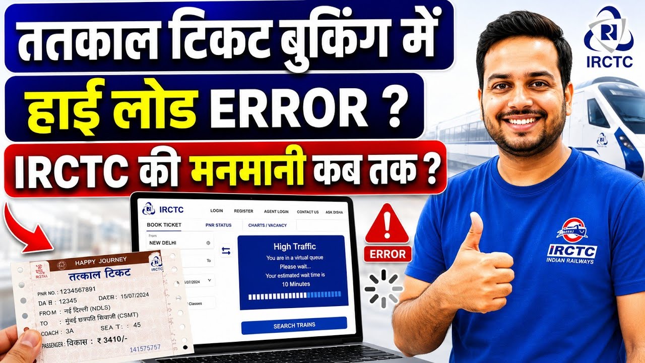 🔥 IRCTC Website & RailOne App High Load Error 😡 Why Tatkal Ticket Still Fails After New Update?