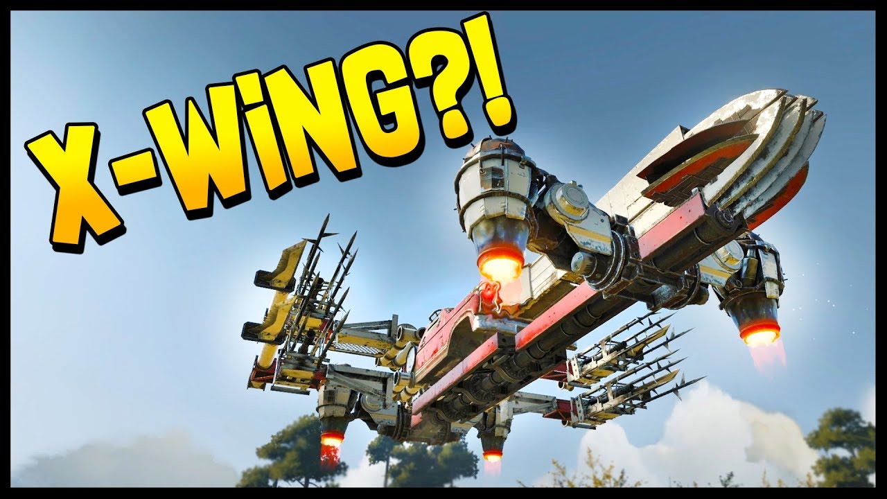 Crossout - X-WING, HELICOPTER, PODRACER, QUAD WASP BUILD, & 5 DRONES! - Crossout Gameplay